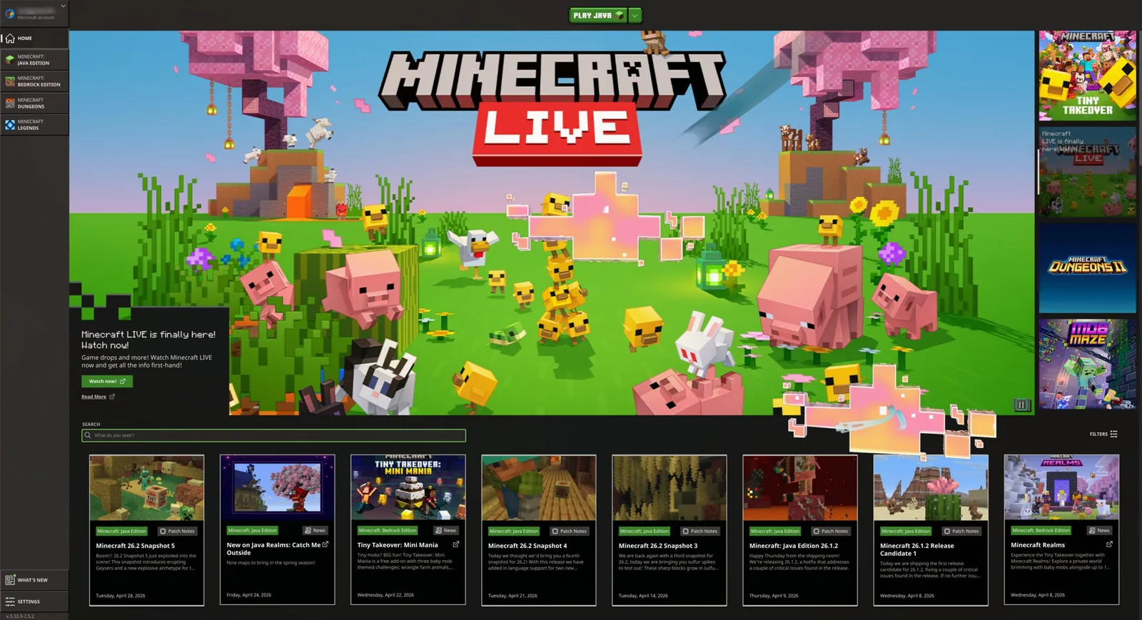 Minecraft ag rith ar Omarchy
