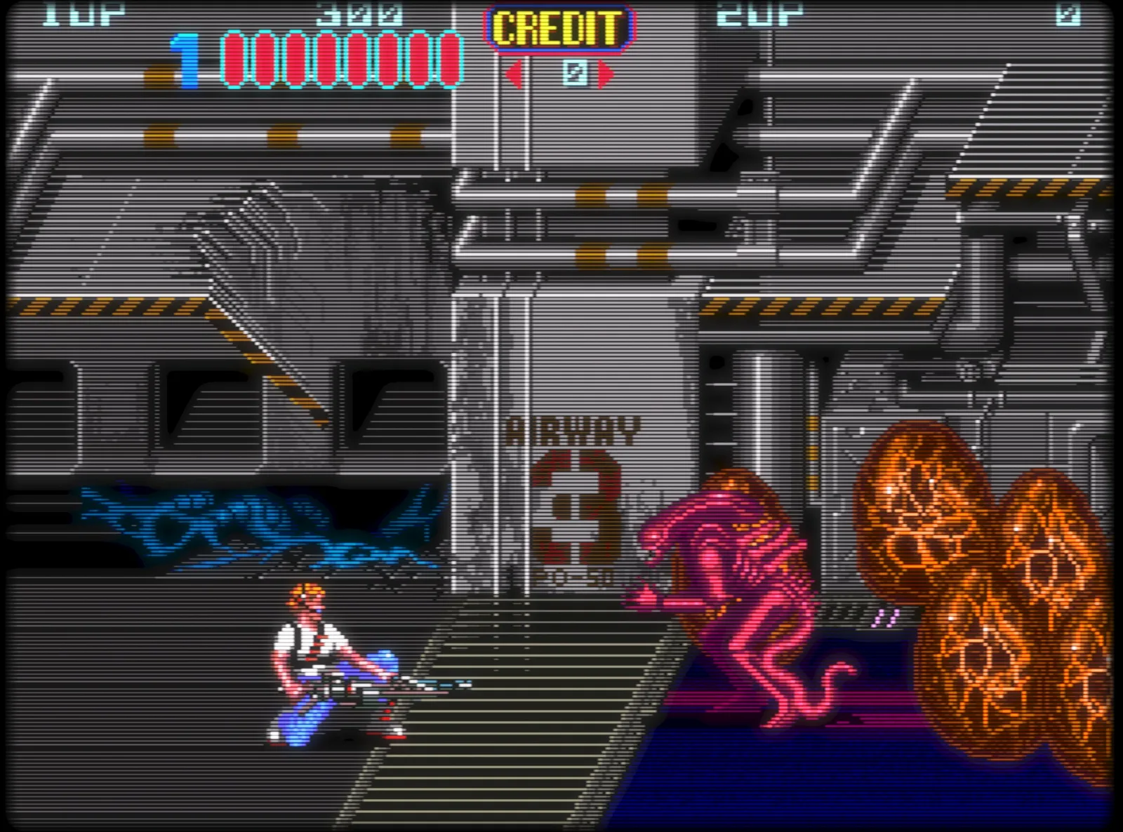 Cluiche stuara clasaiceach ag rith le scáthóir CRT RetroArch