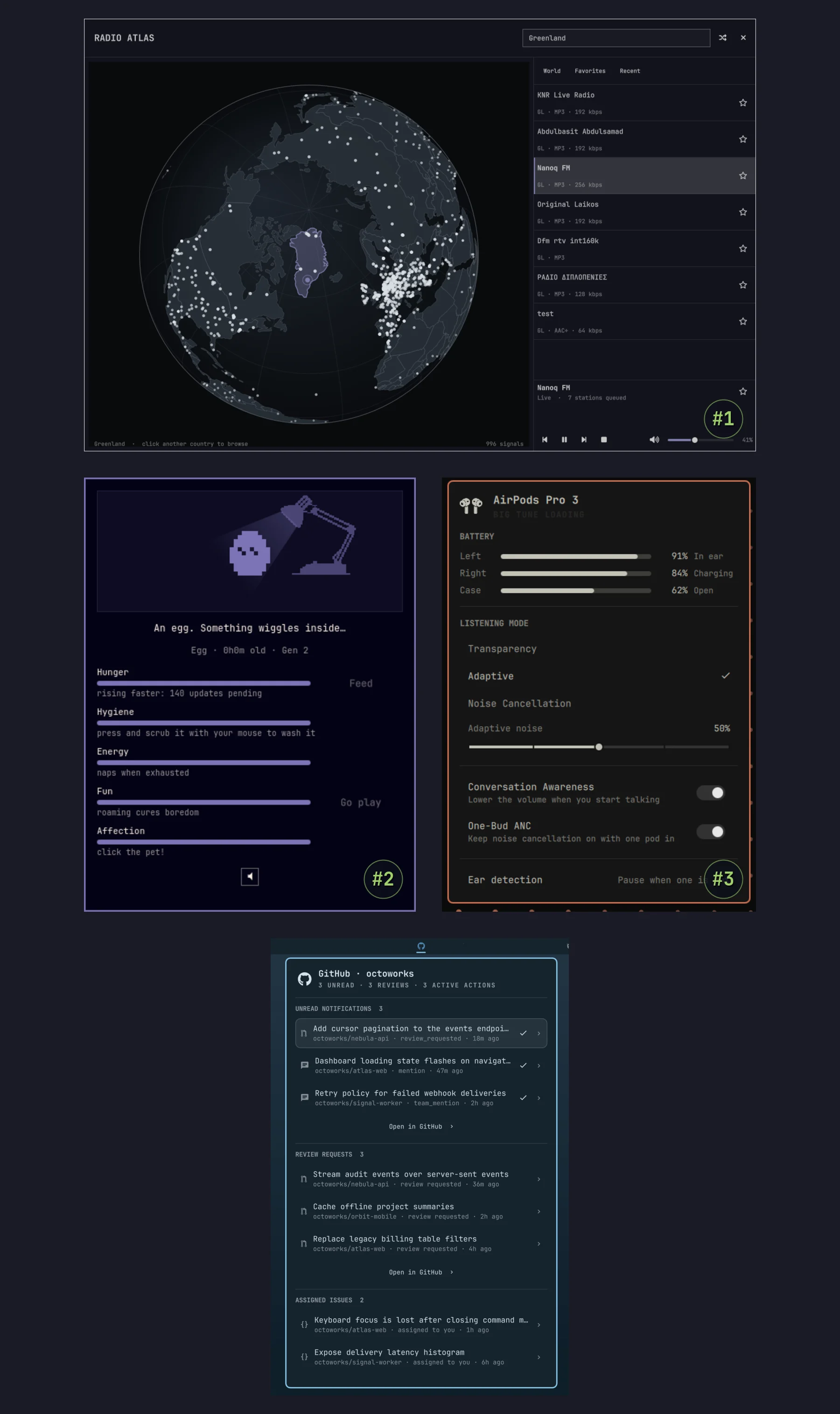 Radio Atlas, Omagotchi, AirPods agus GitHub